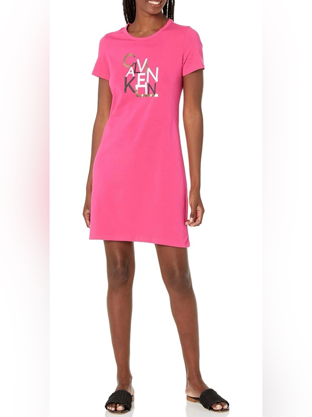 Calvin Klein Knee-Length Modest Summer T-Shirt Dress. Built for Movement.